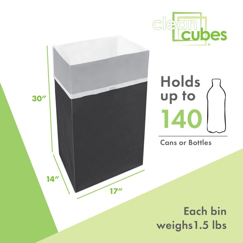 Clean Cubes 30 Gallon Disposable Pop-Up Trash Cans (3-Pack) with Fitted Bags â€“ Foldable Garbage & Recycling Bins for Parties, Events & Kitchen (Trellis, 30" H x 14" W x 17" D) - Image 3